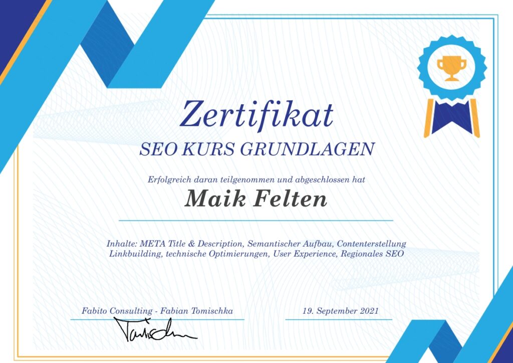 SEO Grundlagen - Maik-Thomas Felten
